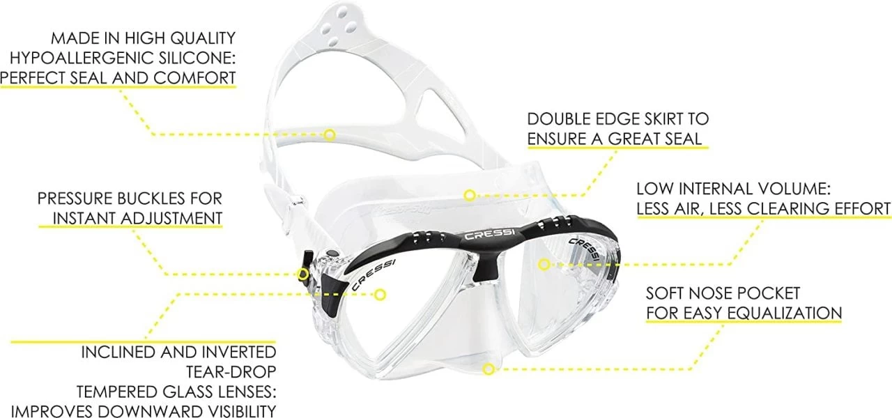 Cressi Matrix Yellow Dalış Ve Yüzme Maskesi