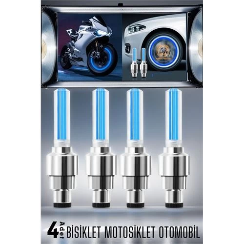 Modacar Sibop Kapağı Mavi Işıklı 4 Adet