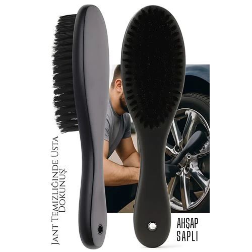 Modacar Jant Temizlik Fırçası Hassas Jant Temizleme Fırçası Ahşap Saplı