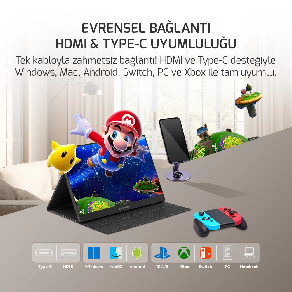 Ezcool Lite E15 15,6’’ 60hz Fhd Portable TaŞinabİlİr MonİtÖr (sifir ÖlÜ Pİksel Garantİlİ)