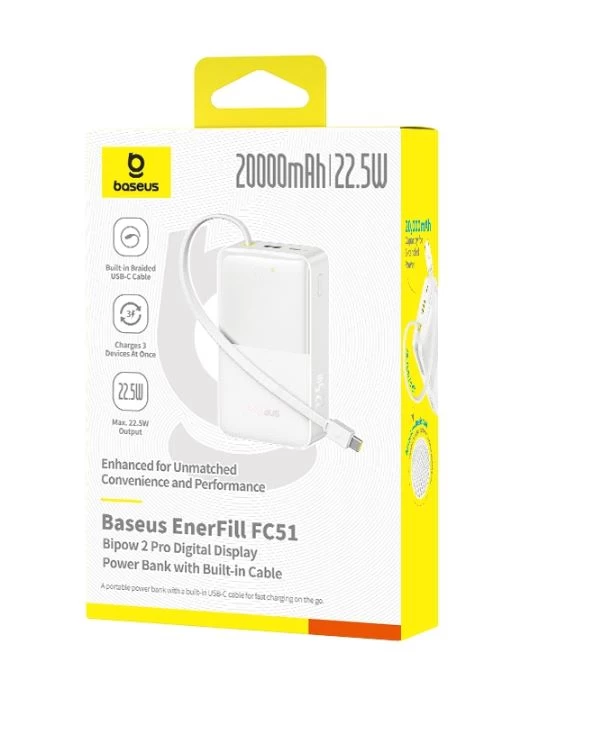 Baseus Enerfill Fc51 Bipow2 Pro 10000 22.5w Beyaz