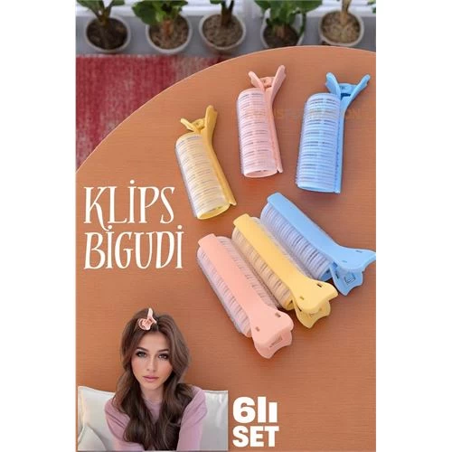 Modacar Klipsli Saç Bigudisi Isısız Doğal Bukle Gece Bigudisi 3 Cm 6 Lı Set