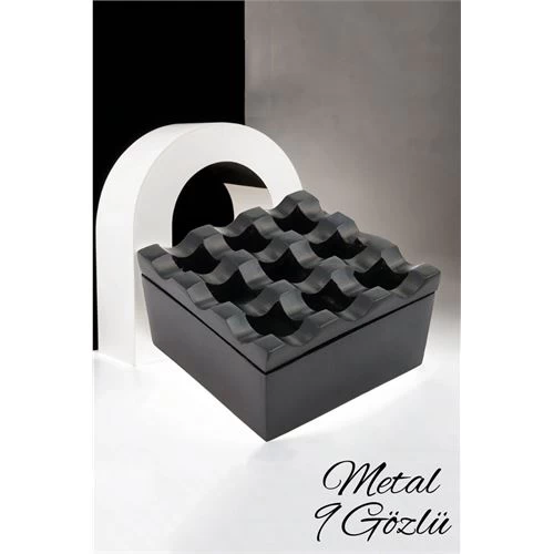 Modacar Rexite Siyah Metal 9 Gözlü Kül Tablası