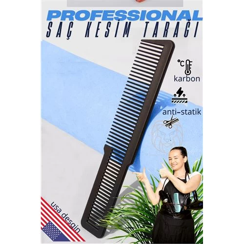 Modacar Saç Kesim Tarağı Saç Şekillendirme Düzeltme Tarağı Sİyah
