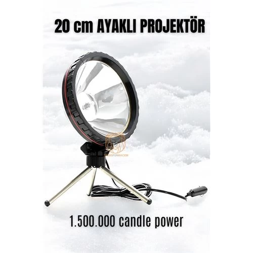 Modacar 3 Ayaklı El Projektörü 360 Derece Avcı Projektörü Tekne Projektör