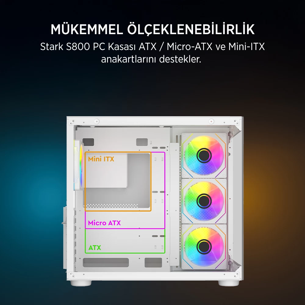 James Donkey Stark S800 4x Argb White Kasa 750w