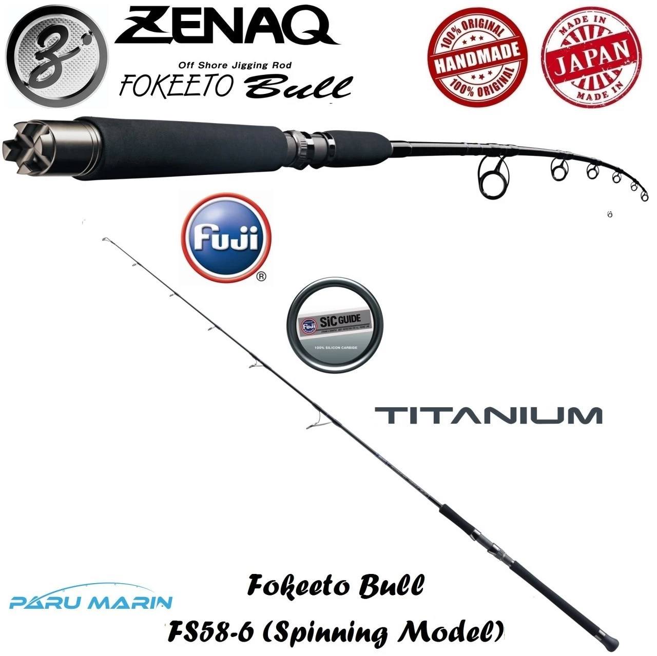 Zenaq Fokeeto Bull Fs58-6 Jig Kamışı  172 Cm. Max. 270 G.