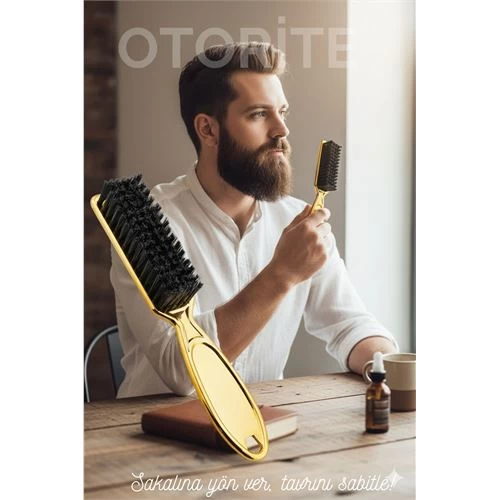 Gold Sakal Bıyık Tarama Fırçası - Sakal Fırçasi – Şekillendirici, Anti-statik 