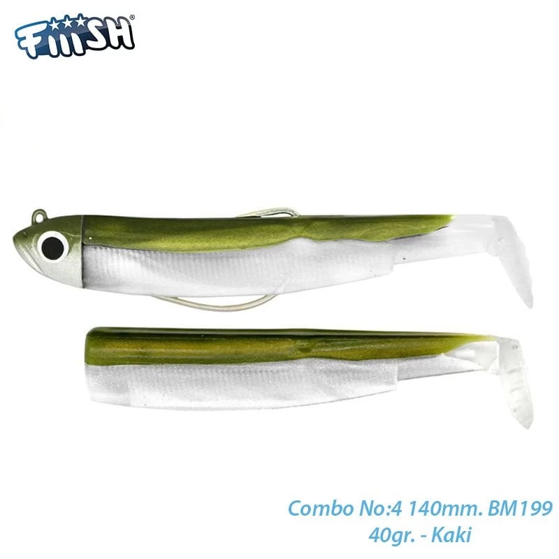 Fiiish Bm140/4 Bm199 Combo Off Shore 40gr. Kaki Silikon