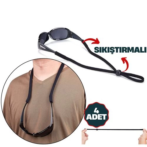 Modacar Savino 4 Adet Ayarlanabilir Sıkıştırmalı Gözlük İpi