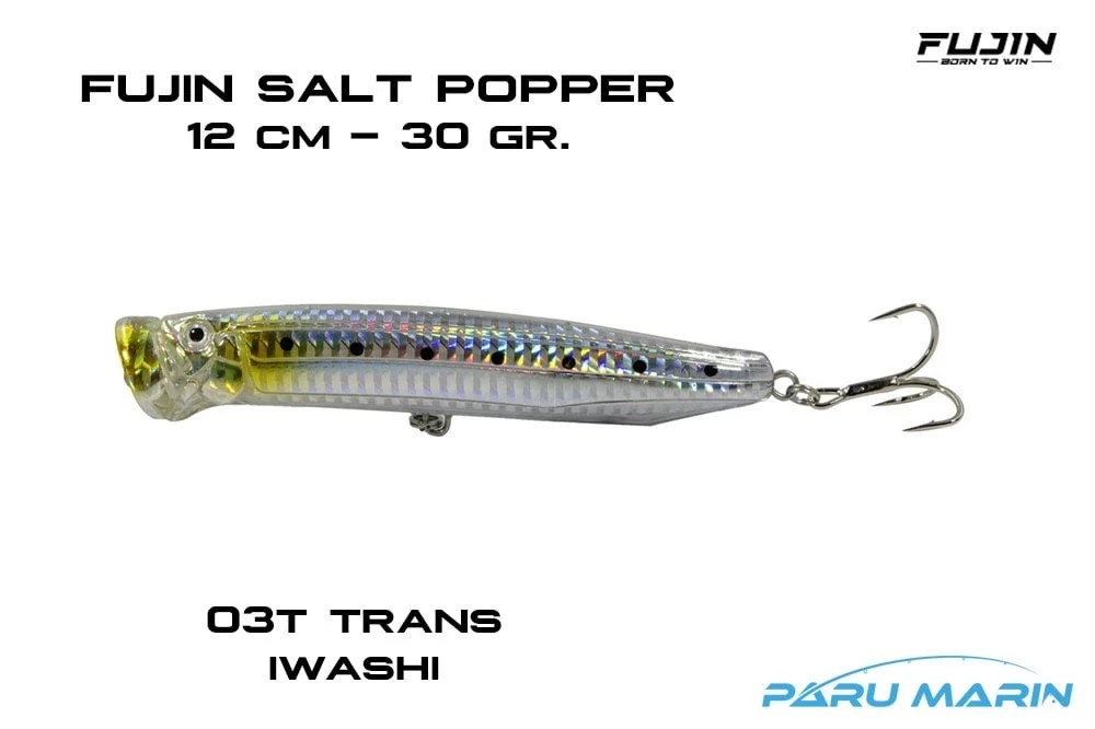 Fujin Salt Popper Sp120sw Sahte Balık, 03t Trans Iwashi