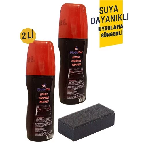 Modacar Suya Dayanıklı Siyah Tampon Boyası Uygulama Süngerli