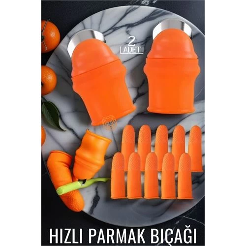 Modacar Hızlı Parmak Bıçağı Başparmak Sebze Kesici 2 Li Set