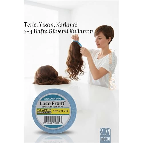 Protez Saç Bandı - 2-4 Haftalık Peruk Bandı Walker Tape Lace Front 1cmx2.75  Metre 