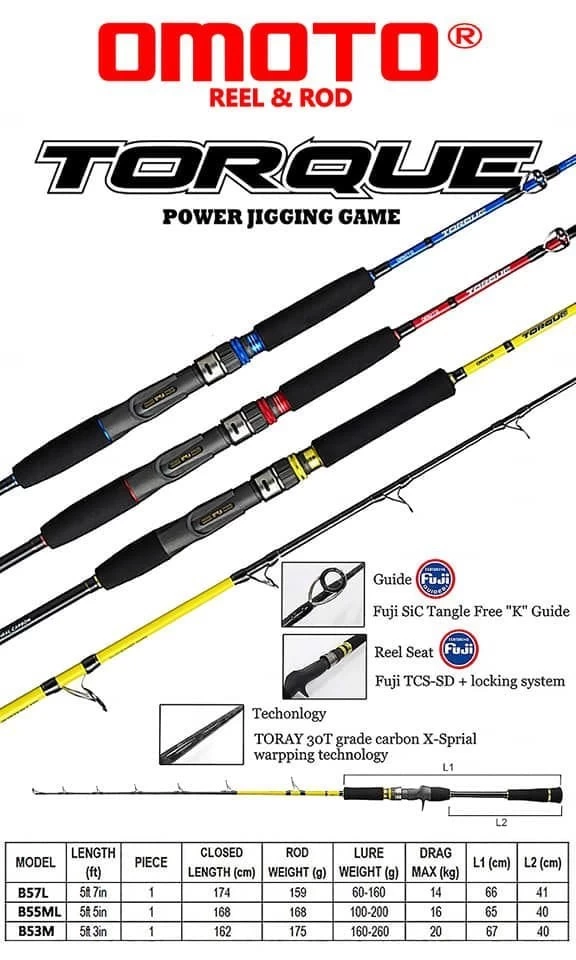 Omoto Torque Tetikli Jigging Kamış B53m 160-260gr.