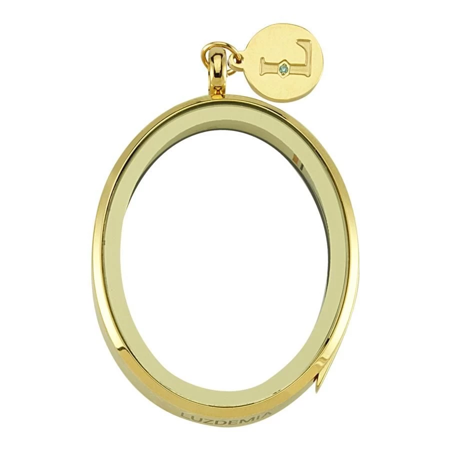 Swarovski Zirconia Logo Tag - Luzyo - 40 Mm - Oval - Gold