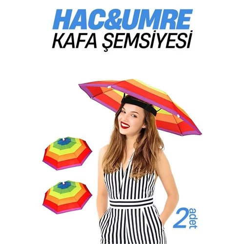 Modacar Hac Umre Kafa Şemsiyesi Güneş Koruma Şemsiyesi 2 Adet