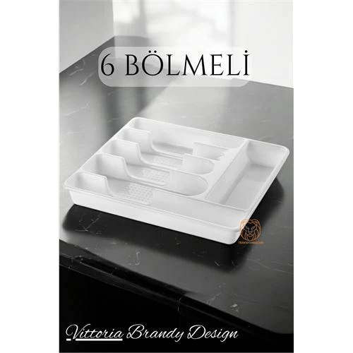 Modacar Çekmece İçi Kaşıklık Kepçelik 6 Gözlü Beyaz