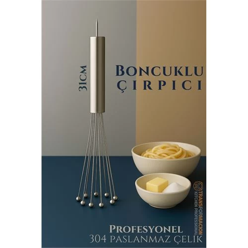 Modacar Çelik Misketli Yaylı Çırpıcı 304 Paslanmaz Çelik Makarna Çırpıcı Çırpma Teli