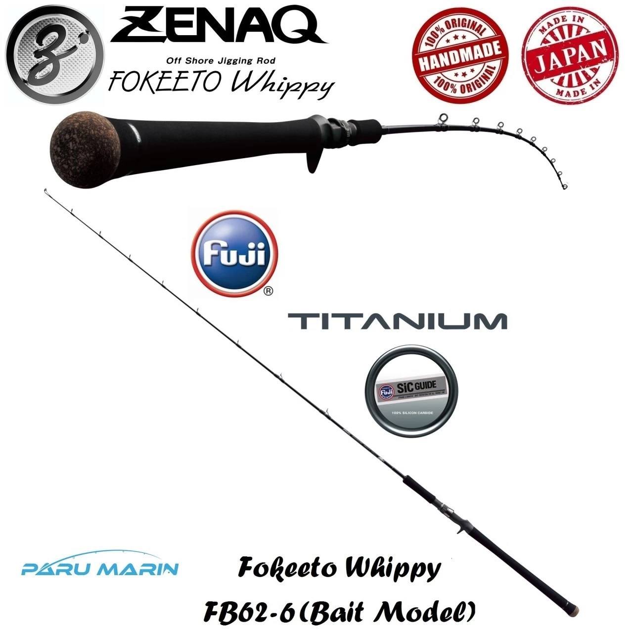 Zenaq Fokeeto Whippy Fb62-6 Jig Kamışı  188 Cm. Max. 250 G.