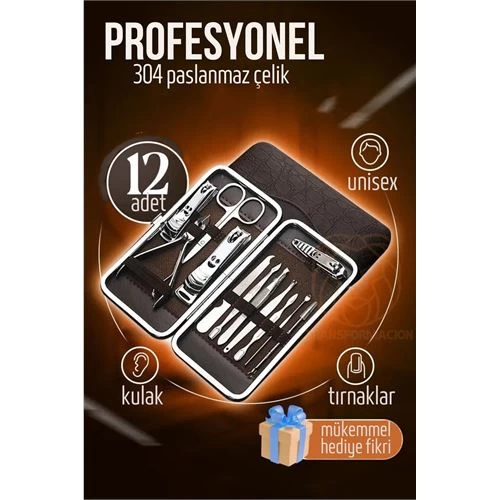 Modacar Manikür Seti Pedikür Kulak Yüz Bakım Kiti Profesyonel 304 Çelik Krom