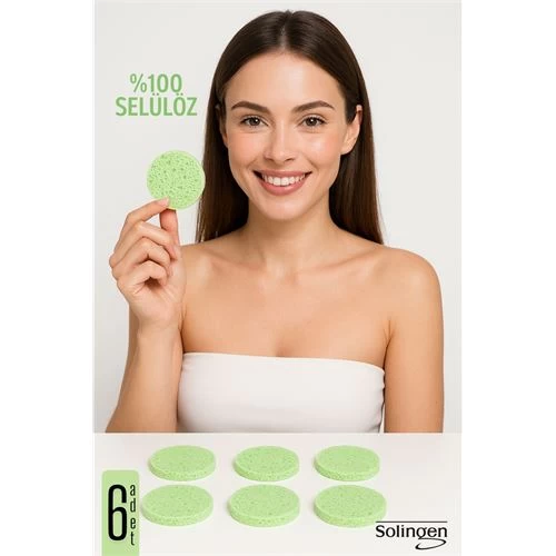 Modacar  Makyaj Temizlik Pedi Cilt Temizlik Süngeri Doğal Selülöz 6 Adet 711912