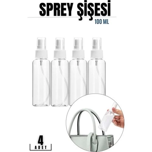 Püskürtücü Boş Sprey Şişe 100 Ml 4 Adet 