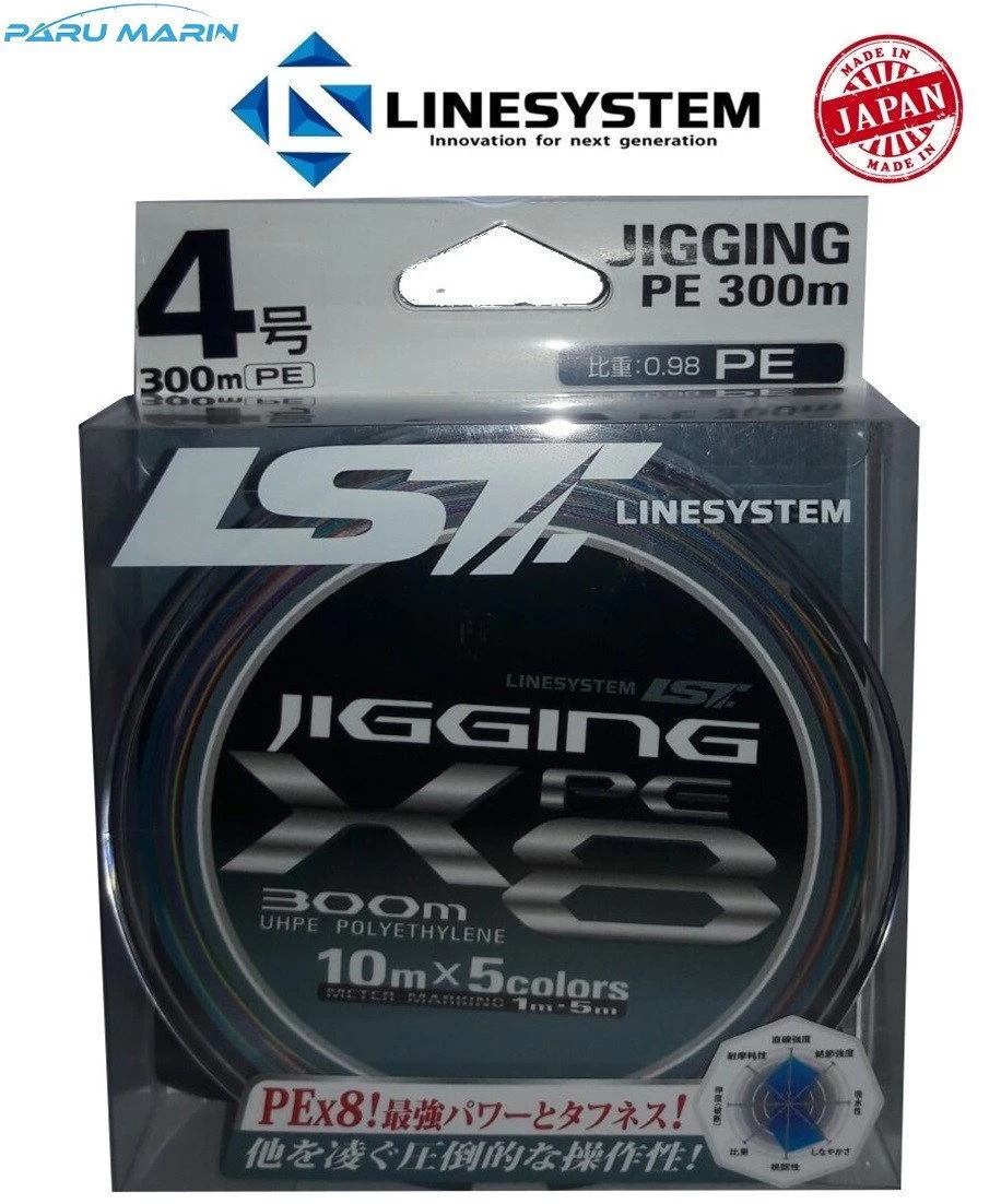 Linesystem Jigging X8 Pe 4.0   0,33mm.  65lb.  28,0kg. 300mt.