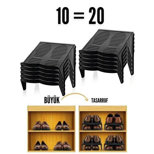 Modacar 10 Lu Ayakkabı Rampası Yer Tasarruf Organizeri Mehle-twin