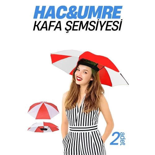 Modacar Hac Umre Kafa Şemsiyesi Güneş Koruma Şemsiyesi 2 Adet