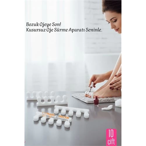 10 Çift  Oje Sürme Aparat - Parmak Ayırıcı Sünger  Esnek Ayak Aparatı 