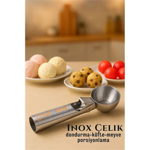 Modacar Inox 5 Cm Dondurma Kaşığı - Karpuz Kurabiye Köfte Helva Porsiyonlama