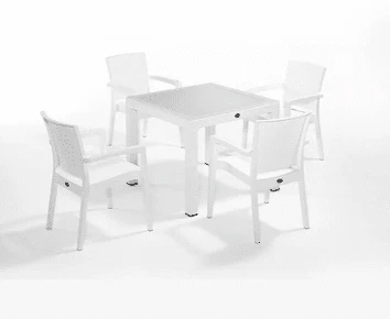 Zenit Beyaz 4'lü Plastik Masa Sandalye Takımı