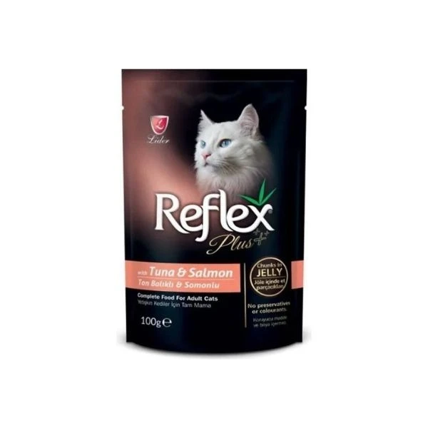 Reflex Plus Ton Balıklı Ve Somonlu Jelly Pouch Yetişkin Kedi Yaş Maması 100 Gr