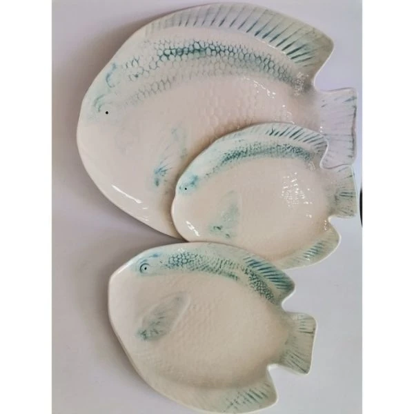 Seramik Balık Model 3'lü Servis Tabağı