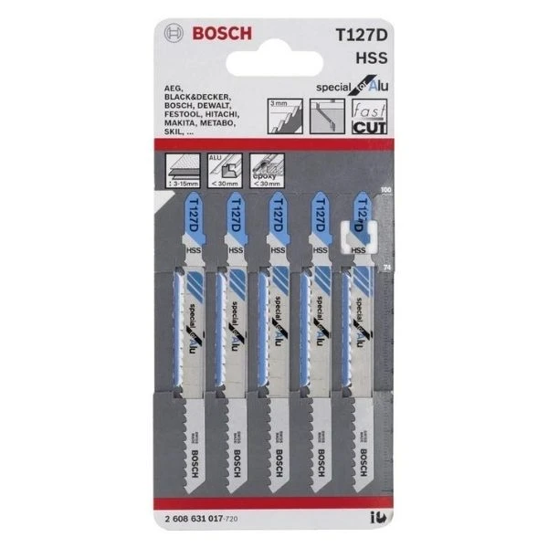 Bosch Aluminyum İçin T 127 D Dekupaj Testeresi Bıçağı 5'li Paket