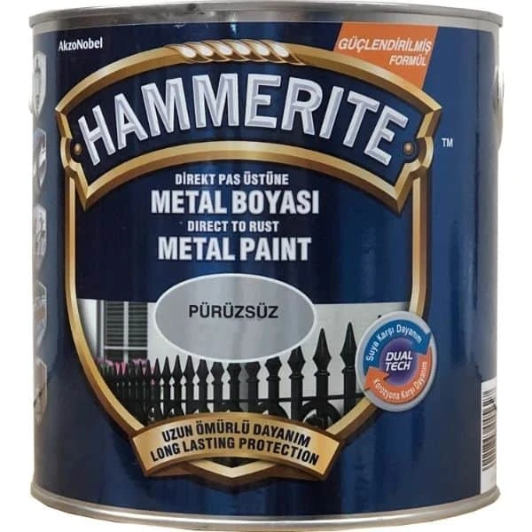 Hammerite Düz Gümüş Metal Boyası 0,75 Lt
