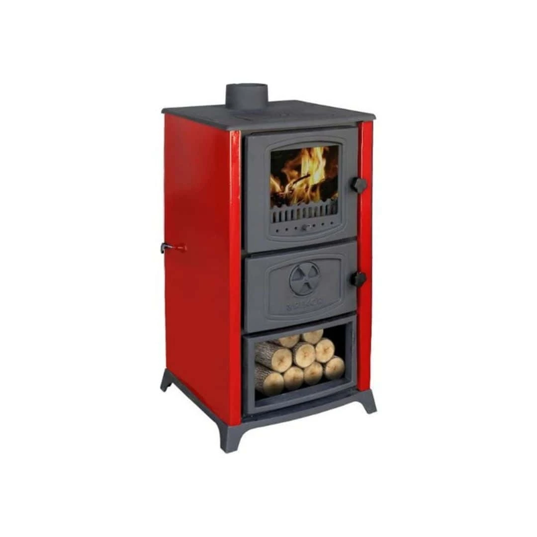 Rekor Orea Soba Döküm Bordo Renk Ateş Tuğlalı