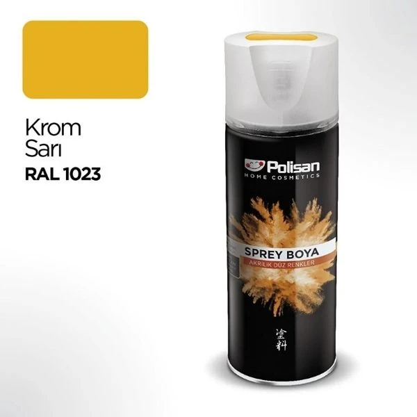 Polisan Sprey Boya Krom Sarı Ral 1023 400 Ml