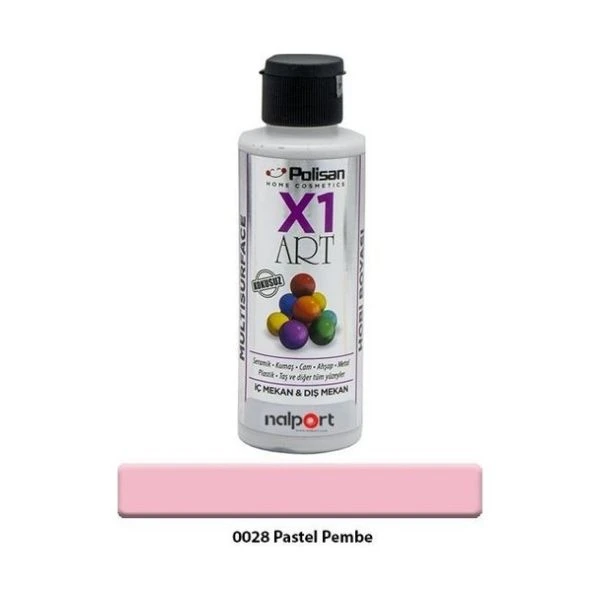 Polisan X1 Art Multisurface Hobi Boyası Pastel Pembe 120 Ml