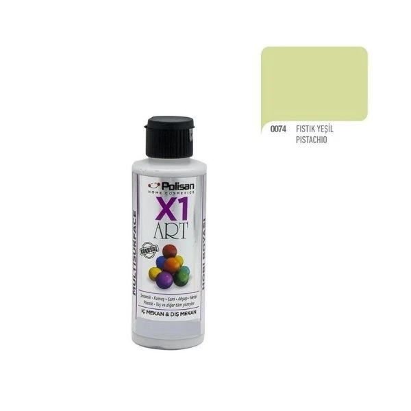 Polisan X1 Art Multisurface Hobi Boyası Fıstık Yeşili 120 Ml