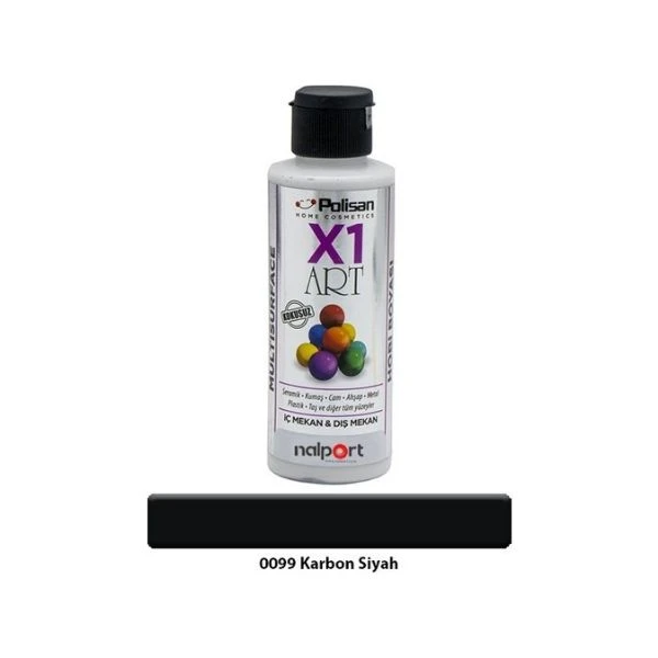 Polisan X1 Art Multisurface Hobi Boyası Karbon Siyah 120 Ml