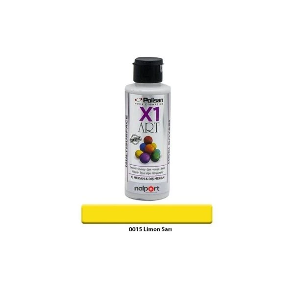 Polisan X1 Art Multisurface Hobi Boyası Limon Sarı 120 Ml