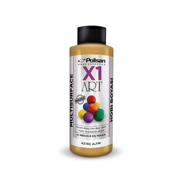 Polisan X1 Art Multisurface Hobi Boyası Aztec Altın 120 Ml