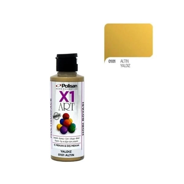 Polisan X1 Art Multisurface Hobi Boyası Altın 120 Ml