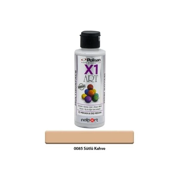 Polisan X1 Art Multisurface Hobi Boyası Sütlü Kahve 120 Ml