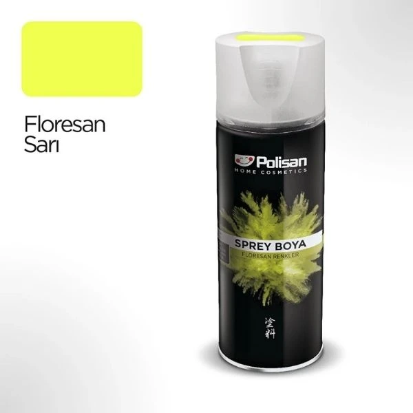 Polisan Floresan Sarı Sprey Boya 400 Ml