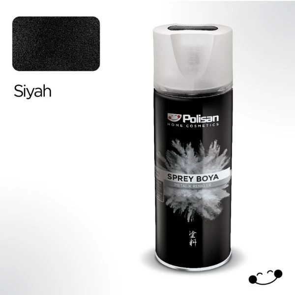 Polisan Metalik Siyah Sprey Boya 400 Ml