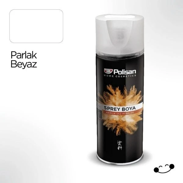 Polisan Akrilik Parlak Beyaz Sprey Boya 400 Ml