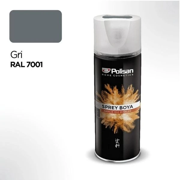 Polisan Akrilik Sprey Boya Gri Ral 7001 400 Ml